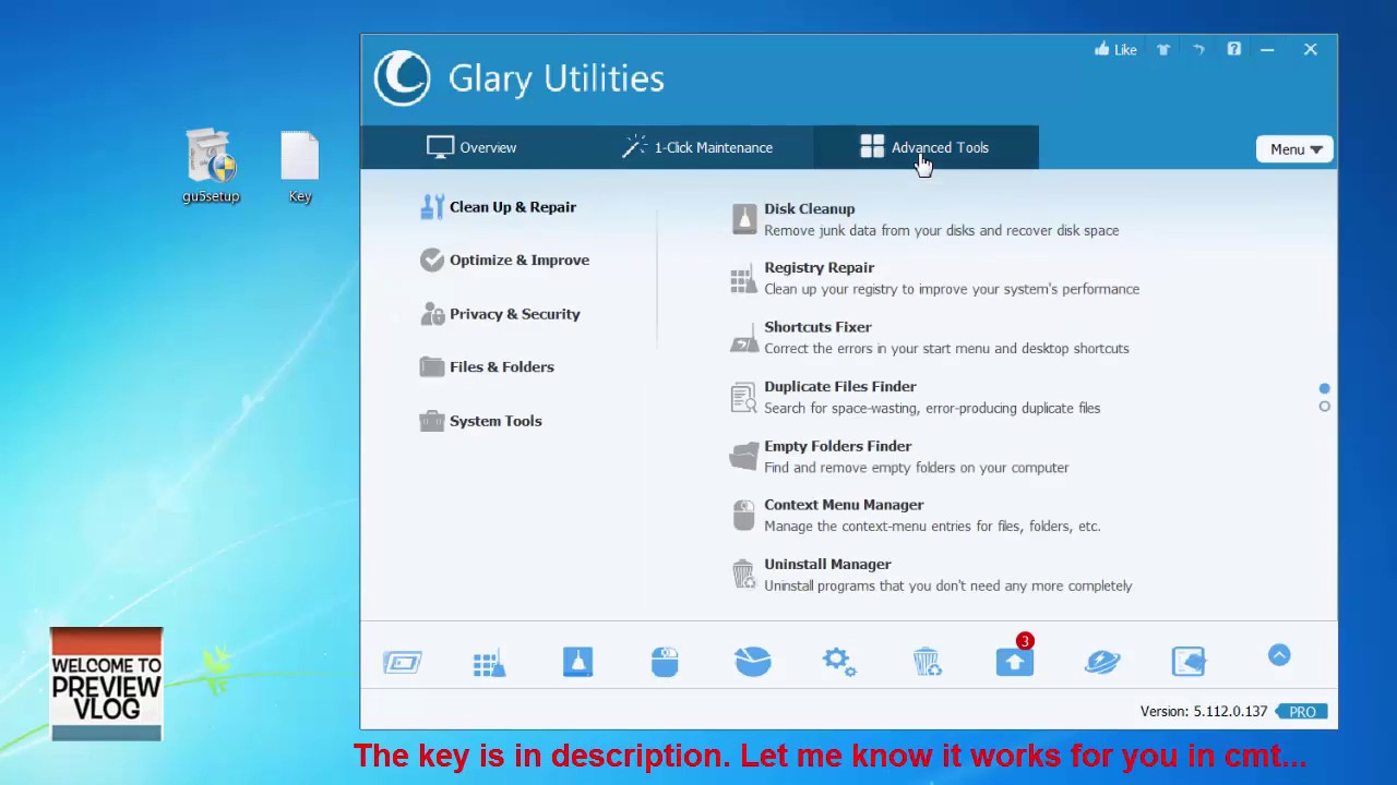 glary utilities pro key free